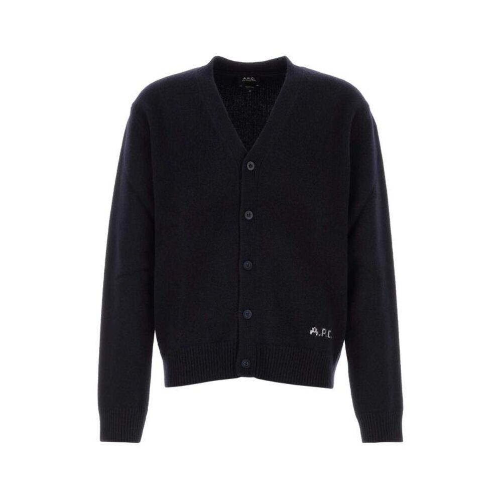 A.P.C. Men Midnight Blue Wool Kevin Cardigan